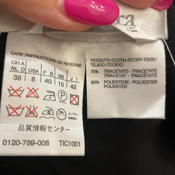 MaxMara MADE IN ITALY black pencil flare skirt side zip / pleated back mid hem 8 - Picture 8 of 14